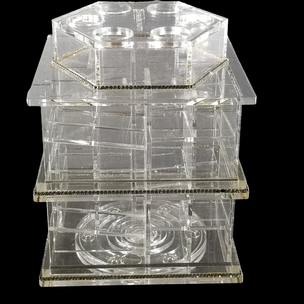 Zahra Beauty Rotating Lipstick Holder Acrylic Organizing Tower w/ Rhinestone - Picture 9 of 12
